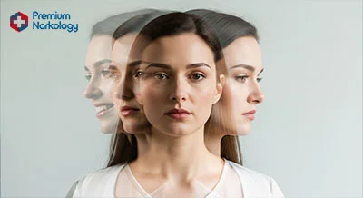 Тройная экспозиция лица девушки